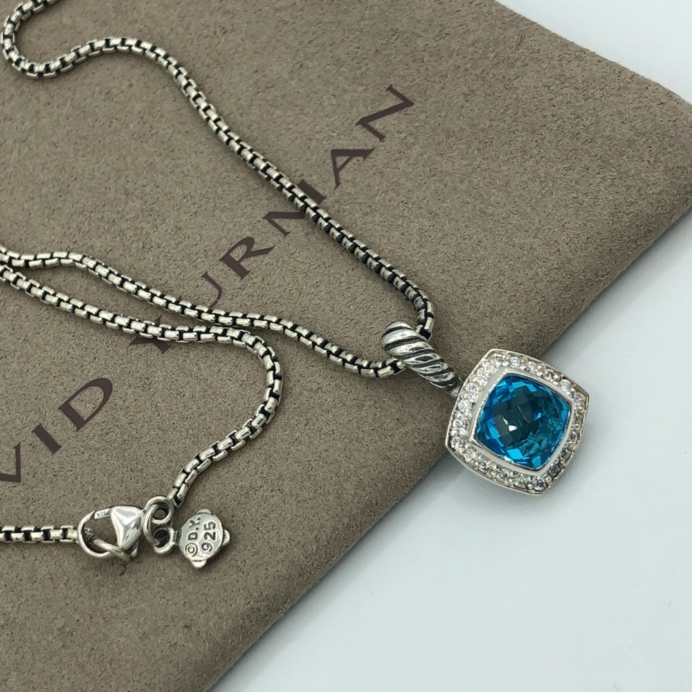 David Yurman Petite Albion Blue Topaz Necklace